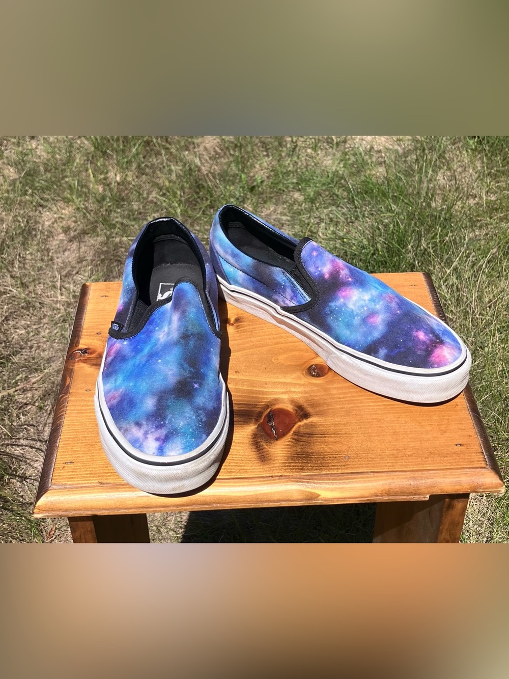Vans Slip-On Unisex Sneakers with Galaxy Print - Blue/Purple